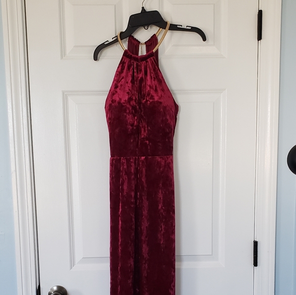Red Velvet Prom Dress - Picture 4 of 8